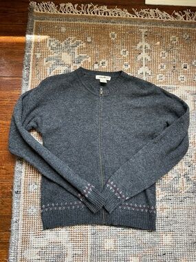 Vintage Eddie Bauer 100% Wool Quarter Zip Fair Isle Sweater Women’s Small